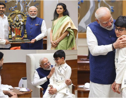 Nara Lokesh : న్యూఢిల్లీలో ప్రధాని మోదీని కలిసిన మంత్రి లోకేష్ కుటుంబం Nara Lokesh Family Meets PM Modi, Presents 'Yuvagalam' Coffee Table Book